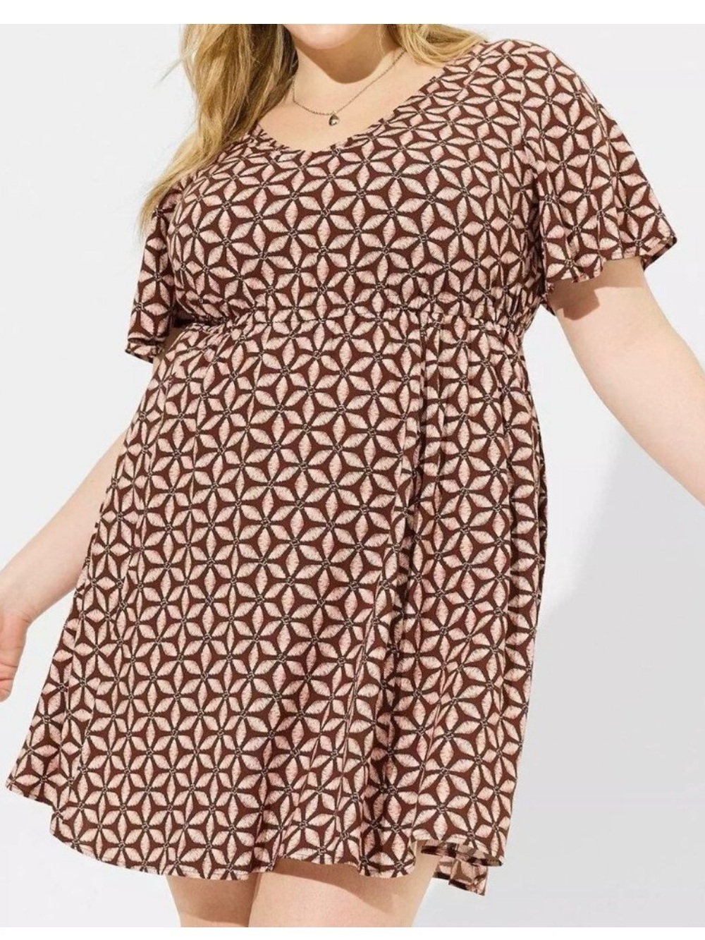 torrid Brown & Cream  floral Dress